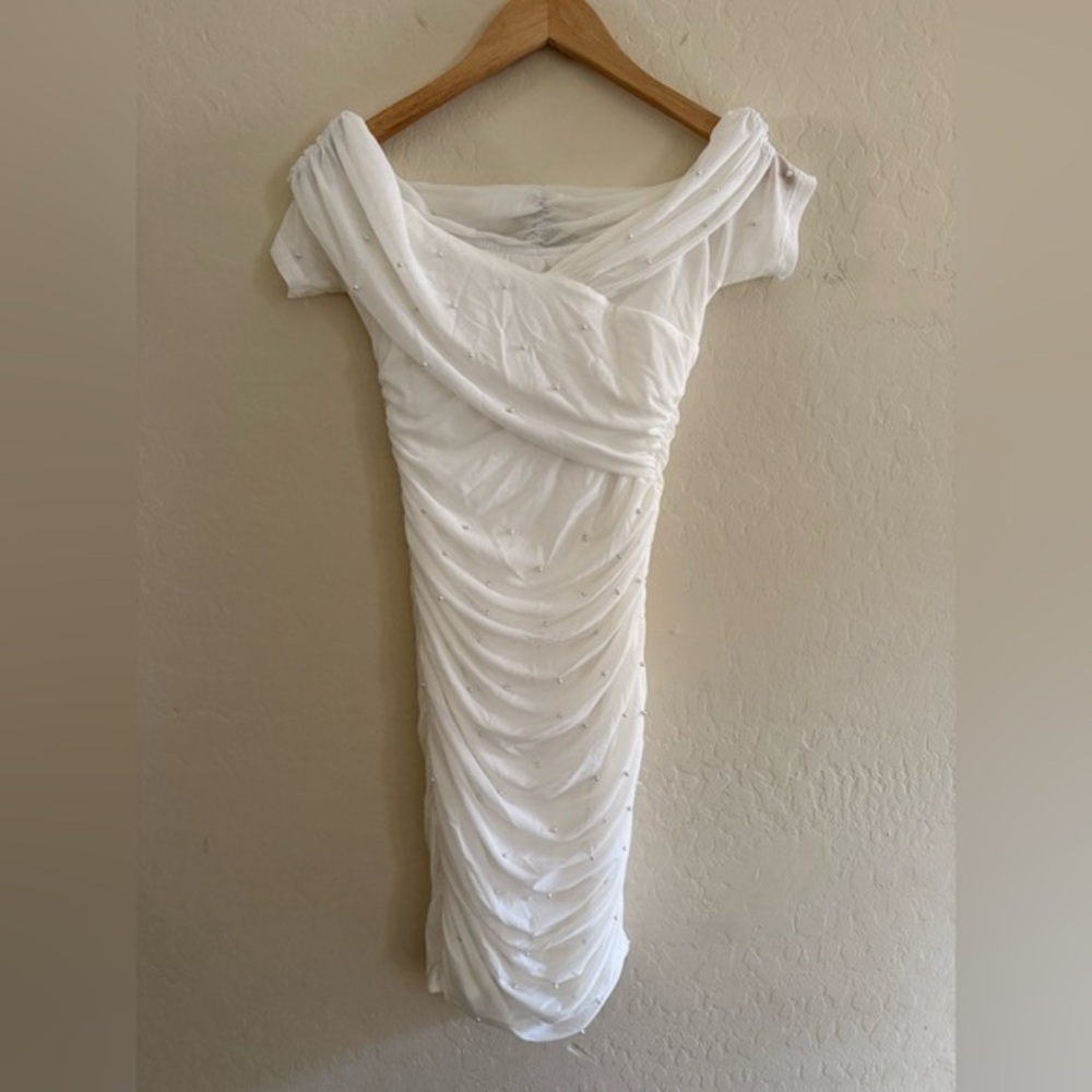 SHEIN White Ruched Dress